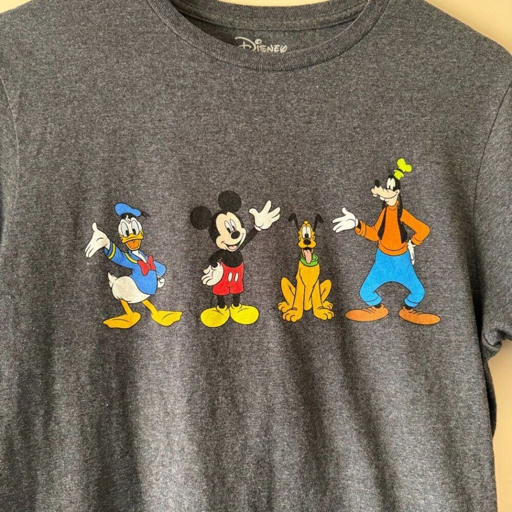 Disney T-shirt Micky Donald Goofy Pluto Gray Size M